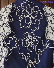 Pure Cotton Unstitched Suit Set with Overall Embroidery & Embroidered Cotton Dupatta