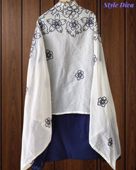 Pure Cotton Unstitched Suit Set with Overall Embroidery & Embroidered Cotton Dupatta