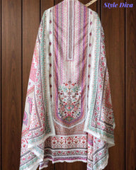 Premium Pure Cotton Digital Print Dress Material with Crochet Lace Border Dupatta