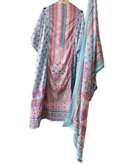 Premium Pure Cotton Digital Print Dress Material with Crochet Lace Border Dupatta