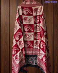Cotton Traditional Print Unstitched Suit Set with Mul Cotton Printed Dupatta