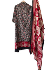 Cotton Traditional Print Unstitched Suit Set with Mul Cotton Printed Dupatta
