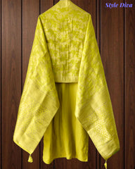 Roman Silk Fully Stitched 3-Piece Suit with Hand Work & Banarasi Silk Dupatta