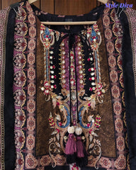 Fully Stitched-Chinnon Digital Printed Party Wear Sharara Suit Set with Cut Dana & Mirror Work