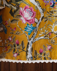 Cotton Floral Print Unstitched Suit Set with Crochet Lace  & Cotton Dupatta