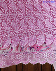 Pure Cotton Digital Print Unstitched Suit Set with Crochet Lace and Embroidered Dupatta