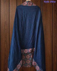 Cotton Printed Unstitched Suit Set with Crochet Lace, Zari Highlighting & Cotton Dupatta