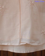 44 (2XL)-Cotton Solid Embroidered Top | Mandarin Collar | 3/4 Sleeves | Comfort Fit | Casual Wear