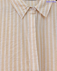 44( 2XL) -Viscose Rayon Striped Shirt with Side Fitting Belt | 3/4 Sleeves | Comfort Fit