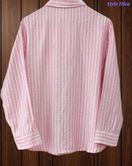 44( 2XL) -Viscose Rayon Striped Shirt with Side Fitting Belt | 3/4 Sleeves | Comfort Fit