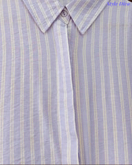44( 2XL) -Viscose Rayon Striped Shirt with Side Fitting Belt | 3/4 Sleeves | Comfort Fit