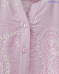 Premium Viscose Rayon 3D Embroidered Paisley Shirt | Comfort Fit | Mandarin Collar | 3/4 Sleeves