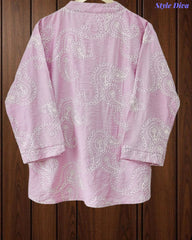 Premium Viscose Rayon 3D Embroidered Paisley Shirt | Comfort Fit | Mandarin Collar | 3/4 Sleeves