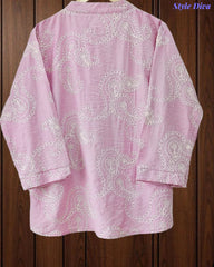 Premium Viscose Rayon 3D Embroidered Paisley Shirt | Comfort Fit | Mandarin Collar | 3/4 Sleeves