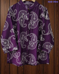 Premium Viscose Rayon 3D Embroidered Paisley Shirt | Comfort Fit | Mandarin Collar | 3/4 Sleeves