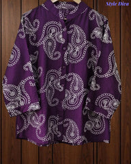 Premium Viscose Rayon 3D Embroidered Paisley Shirt | Comfort Fit | Mandarin Collar | 3/4 Sleeves