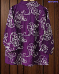 Premium Viscose Rayon 3D Embroidered Paisley Shirt | Comfort Fit | Mandarin Collar | 3/4 Sleeves