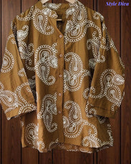 Premium Viscose Rayon 3D Embroidered Paisley Shirt | Comfort Fit | Mandarin Collar | 3/4 Sleeves