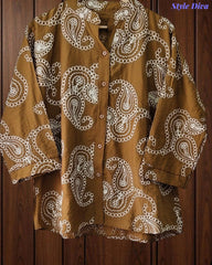 Premium Viscose Rayon 3D Embroidered Paisley Shirt | Comfort Fit | Mandarin Collar | 3/4 Sleeves