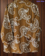 Premium Viscose Rayon 3D Embroidered Paisley Shirt | Comfort Fit | Mandarin Collar | 3/4 Sleeves