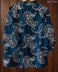 Premium Viscose Rayon 3D Embroidered Paisley Shirt | Comfort Fit | Mandarin Collar | 3/4 Sleeves