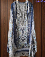 Fully Stitched - Pakistani Style Digital Print Embroidered Kurta Set with Dupatta & Pants