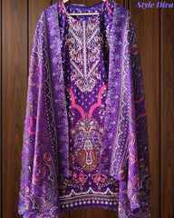 Fully Stitched - Pakistani Style Digital Print Embroidered Kurta Set with Dupatta & Pants