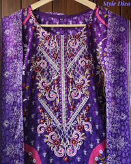 Fully Stitched - Pakistani Style Digital Print Embroidered Kurta Set with Dupatta & Pants