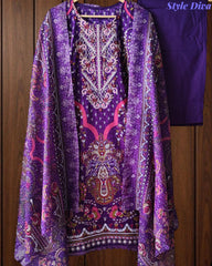 Fully Stitched - Pakistani Style Digital Print Embroidered Kurta Set with Dupatta & Pants