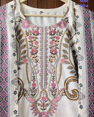 Fully Stitched - Pakistani Style Digital Print Embroidered Kurta Set with Dupatta & Pants