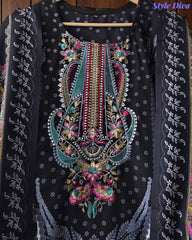 Fully Stitched - Pakistani Style Digital Print Embroidered Kurta Set with Dupatta & Pants