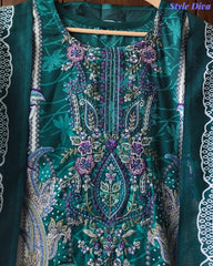 Fully Stitched - Pakistani Style Digital Print Embroidered Kurta Set with Dupatta & Pants