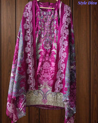 Fully Stitched - Pakistani Style Digital Print Embroidered Kurta Set with Dupatta & Pants