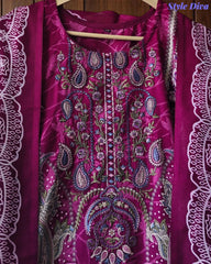 Fully Stitched - Pakistani Style Digital Print Embroidered Kurta Set with Dupatta & Pants