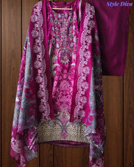 Fully Stitched - Pakistani Style Digital Print Embroidered Kurta Set with Dupatta & Pants