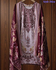 Fully Stitched -Rayon Pakistani Style Suit with Digital Print, Embroidery & Cotton Dupatta