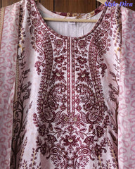 Fully Stitched -Rayon Pakistani Style Suit with Digital Print, Embroidery & Cotton Dupatta