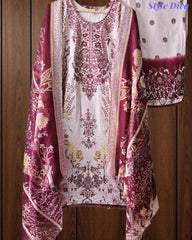 Fully Stitched -Rayon Pakistani Style Suit with Digital Print, Embroidery & Cotton Dupatta