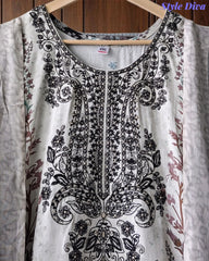 Fully Stitched -Rayon Pakistani Style Suit with Digital Print, Embroidery & Cotton Dupatta