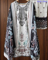 Fully Stitched -Rayon Pakistani Style Suit with Digital Print, Embroidery & Cotton Dupatta