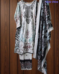 Fully Stitched -Rayon Pakistani Style Suit with Digital Print, Embroidery & Cotton Dupatta