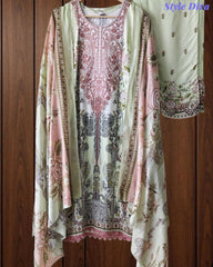 Fully Stitched -Rayon Pakistani Style Suit with Digital Print, Embroidery & Cotton Dupatta