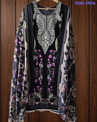 Fully Stitched -Rayon Pakistani Style Suit with Digital Print, Embroidery & Cotton Dupatta
