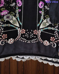 Fully Stitched -Rayon Pakistani Style Suit with Digital Print, Embroidery & Cotton Dupatta