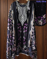 Fully Stitched -Rayon Pakistani Style Suit with Digital Print, Embroidery & Cotton Dupatta
