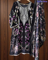 Fully Stitched -Rayon Pakistani Style Suit with Digital Print, Embroidery & Cotton Dupatta