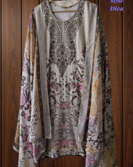 Fully Stitched -Rayon Pakistani Style Suit with Digital Print, Embroidery & Cotton Dupatta