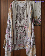 Fully Stitched -Rayon Pakistani Style Suit with Digital Print, Embroidery & Cotton Dupatta