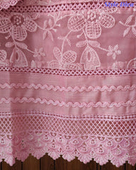 Linen Pakistani Style Unstitched Suit with 3D Embroidery Work and Crochet Lacing