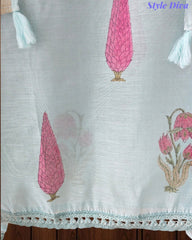 Mul Cotton Digital Print Unstitched Suit Set with Embroidered Neck & Dupatta